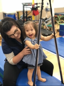 nurse helping child